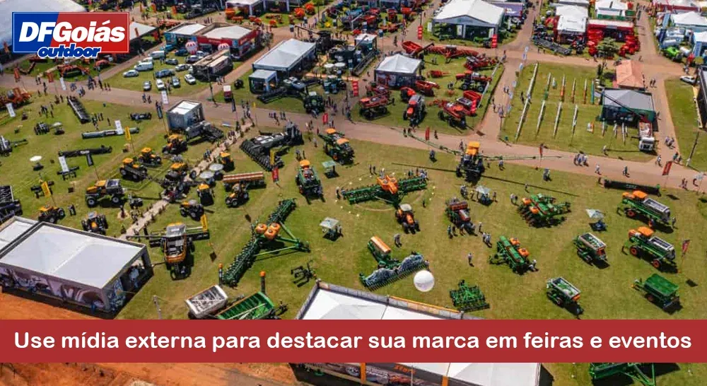 Use m&iacute;dia externa para destacar sua marca em feiras e eventos